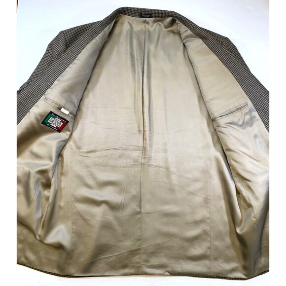 Lana Moda Silk Wool Blazer Mens 48L Tweed Houndstooth Jacket Sportcoat - Picture 5 of 10